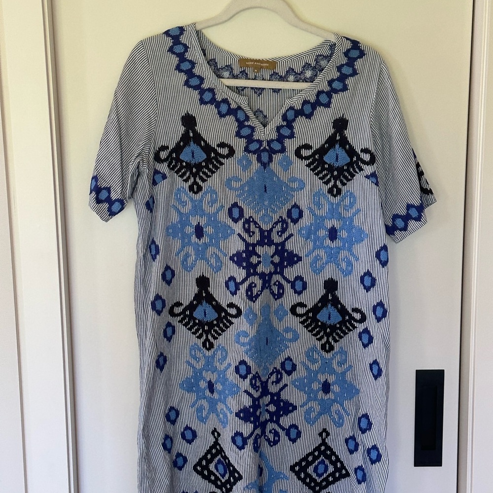 Blue Patterned Mini Dress